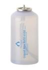 Durchsichtige Plastikflasche mit flüssigem Wachs, gekennzeichnet als flexight Liquid Wax Refill 6100.